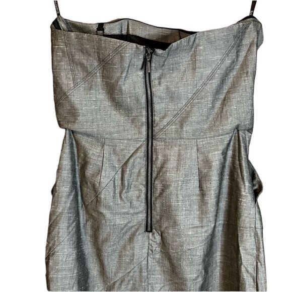 Bebe grey strapless dress with pockets! Size 8 - Picture 4 of 14